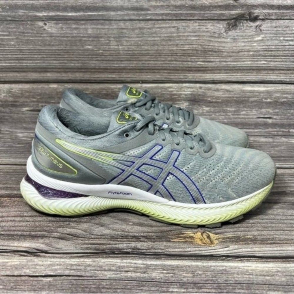 ASICS Purple Gel-Nimbus 22 Running Shoes Sneakers Women's Size 8 Grey (1012A587)
